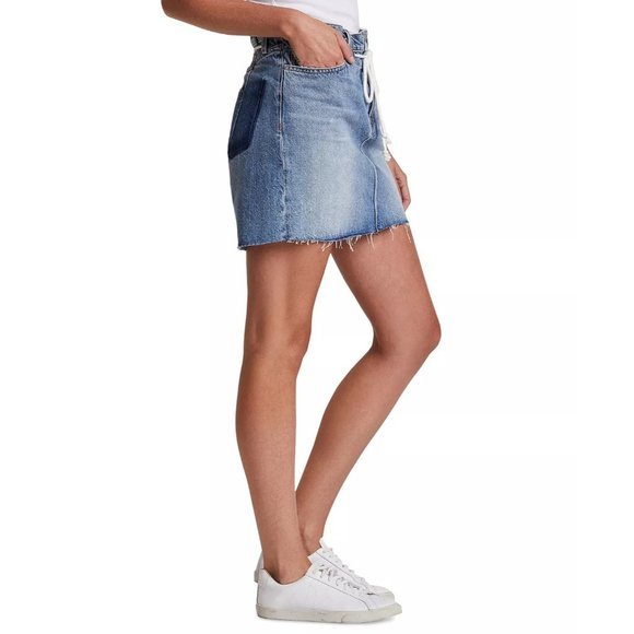 HUDSON JEANS Frayed Cotton Denim Skirt - Size 24 NWT - Picture 3 of 5